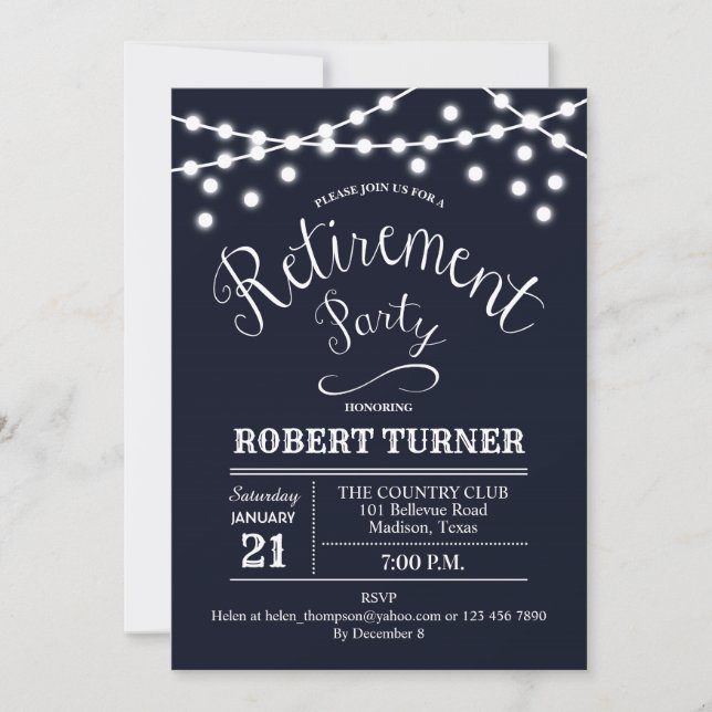 Invitación del partido de retiro ruso blanco de la (Anverso)