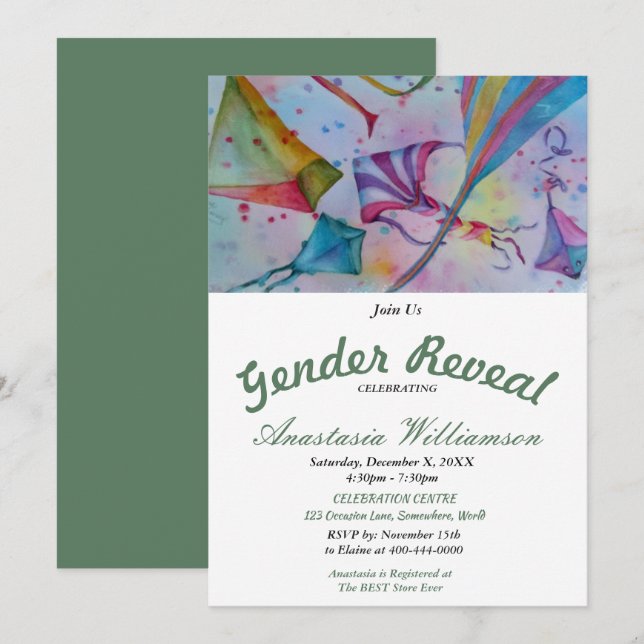 INVITACIÓN DEL PARTIDO DE REVELACIÓN DE GÉNERO KIT (Anverso / Reverso)