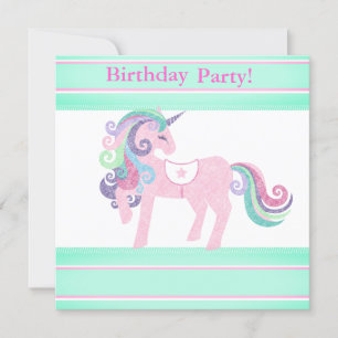 INVITACIÓN DEL PARTIDO DEL CUMPLEAÑOS UNICORN AQUA
