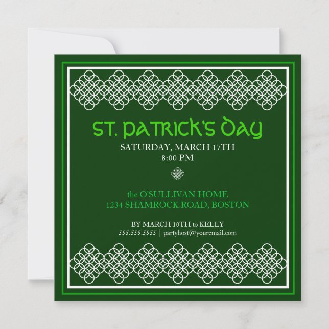 Invitación del partido del patrón celta de San Pat (Anverso)