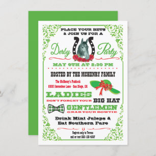Invitación del partido Derby Horse Carreras