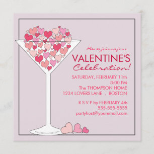 Invitación del partido Día de San Valentín Hearts 