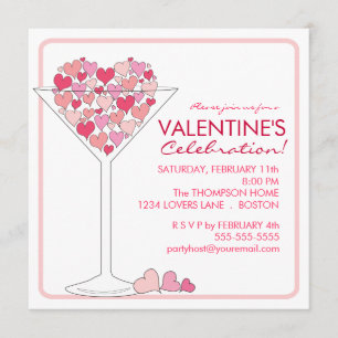 Invitación del partido Día de San Valentín Hearts 