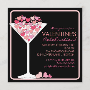 Invitación del partido Día de San Valentín Hearts 