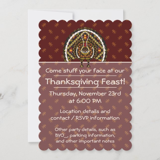 Invitación del partido Fall Turkey (Anverso)