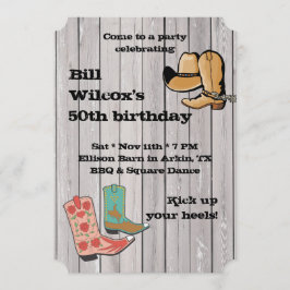 Invitación del partido Fancy Cowboy Boots
