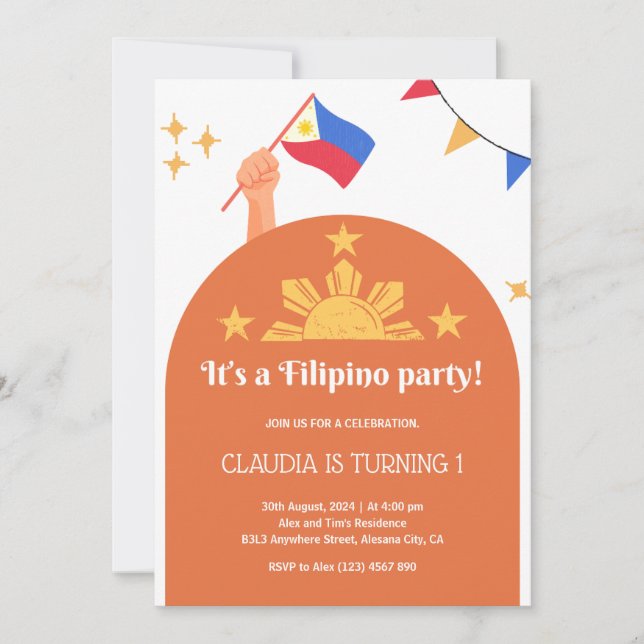 Invitación del partido filipino a la cena de cumpl (Anverso)