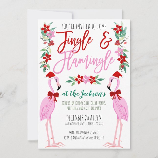 Invitación del partido Flamingo navidades (Anverso)