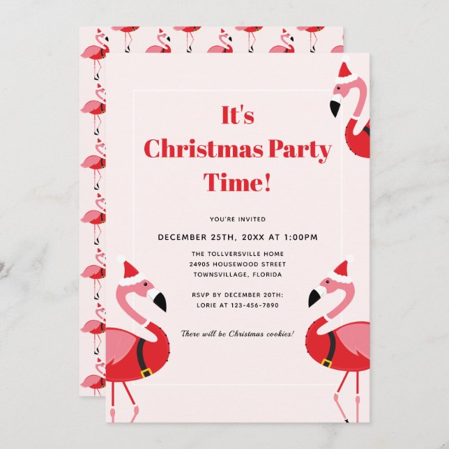 Invitación del partido Flamingo Santa Navidades (Anverso / Reverso)