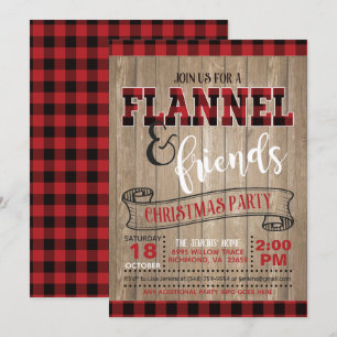Invitación del partido Flannel y Amigos Christma -