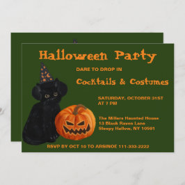 Invitación del partido Gato Negro y Jack O Lantern