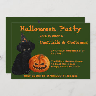 Invitación del partido Gato Negro y Jack O Lantern