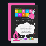 Invitación del partido Girly Science<br><div class="desc">¿Conoces a un chica que ama la ciencia? ¡Un fiesta con temática científica es perfecto para el pequeño científico de tu vida! Hacerlo una fantástica fiesta de cumpleaños para niños con la Invitación del Girly Science Party diseñada por Enchantsofisticante Design Company. Estas invitaciones de 5" x 7" incluyen un entorno...</div>