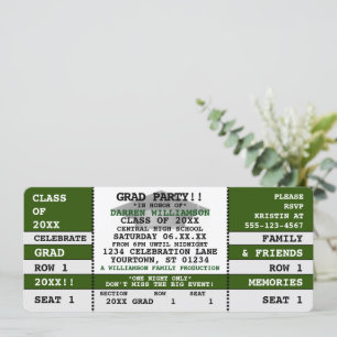 Invitación del partido Green White Concert Ticket