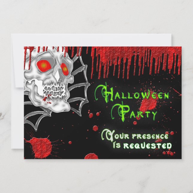 INVITACIÓN DEL PARTIDO HALLOWEEN - SKELETON (Anverso)