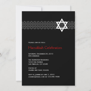 Invitación del partido Hanukkah, estrella brillant