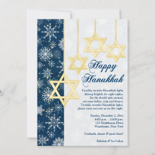 Invitación del partido Hanukkah por los copos de n