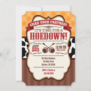 Invitación del Partido Hoedown del naranja Red Bro