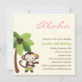 Invitación del partido Hula Monkey Luau