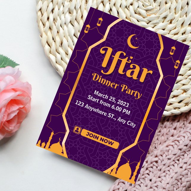 Invitación del partido Iftar Purple Modern Ramadan (Subido por el creador)