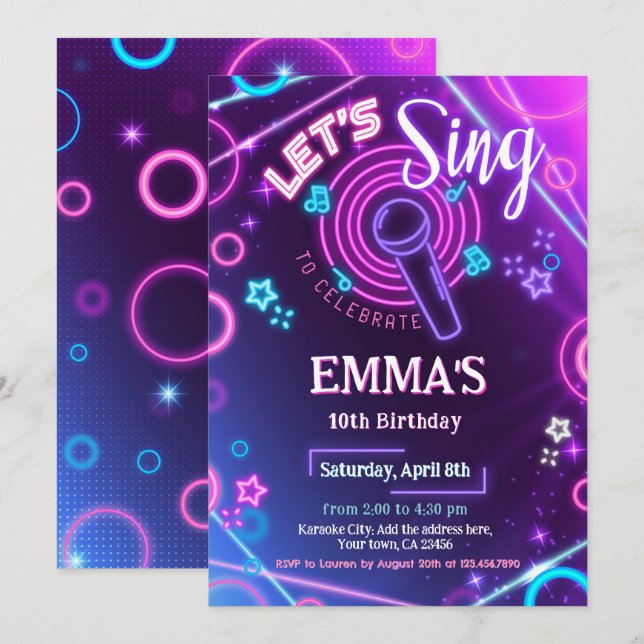 Invitación del partido Karaoke (Anverso / Reverso)