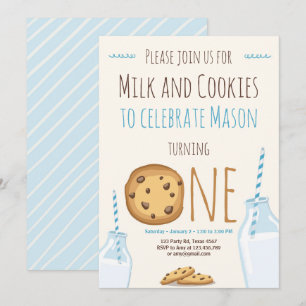Invitación del partido Leche y Cookies Boy Cumplea