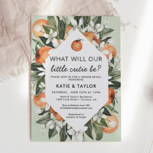 Invitación del partido "Little Cutie Gender Reveal (Subido por el creador)