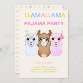 Invitación del partido Llama Pajama
