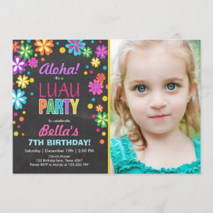 Invitación del partido Luau al cumpleaños tropical