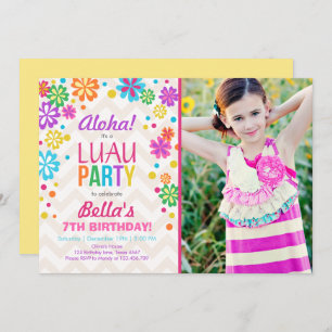 Invitación del partido Luau al cumpleaños tropical