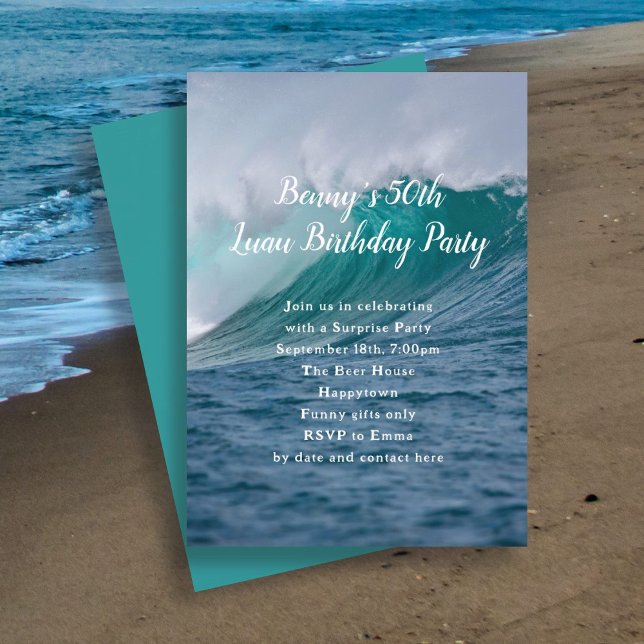 Invitación del partido Luau de Big Wave Hawaiian (Subido por el creador)