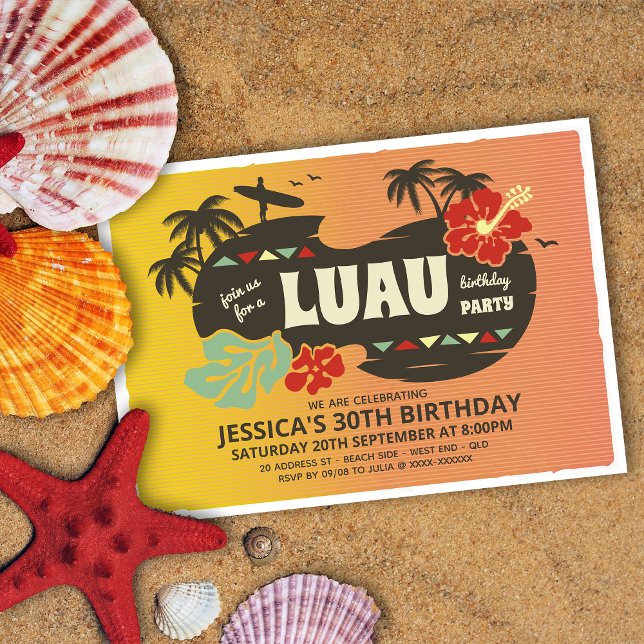 Invitación del Partido Luau de Hawái (Subido por el creador)