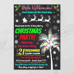 Invitación del partido Luau de los navidades