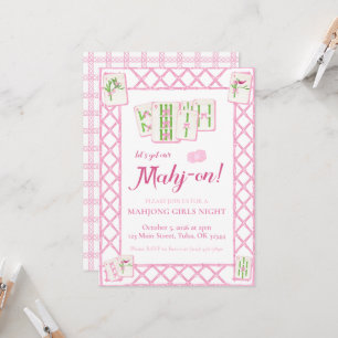 Invitación del partido Mahjong, Coqueta verde rosa