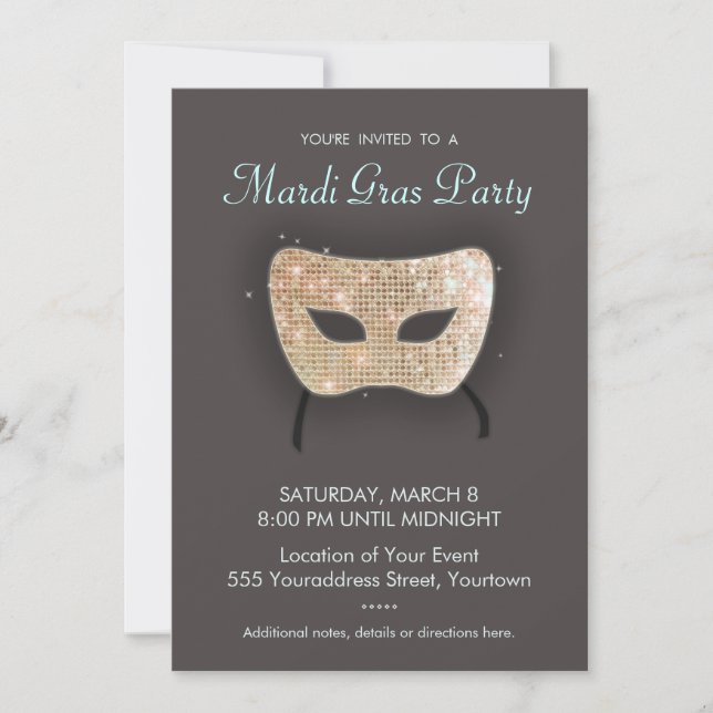 Invitación del partido Mardi Gras (Anverso)