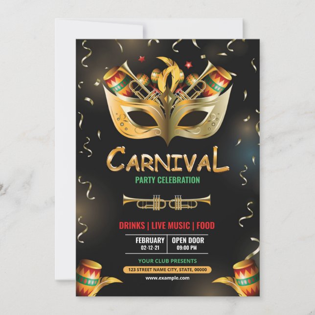 Invitación del partido Mardi Gras (Anverso)