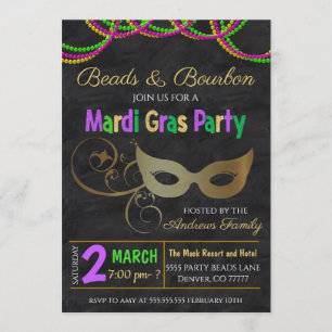 Invitación del partido Mardi Gras