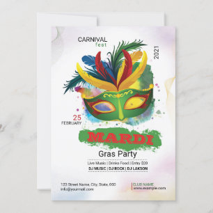 Invitación del partido Mardi Gras