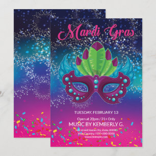 Invitación del partido Mardi Gras