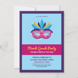 Invitación del partido Mardi Gras