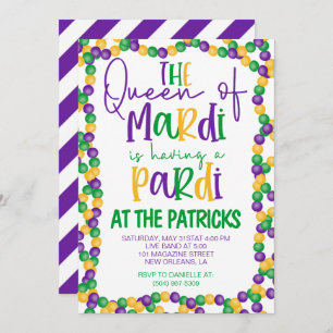 Invitación del partido Mardi Gras