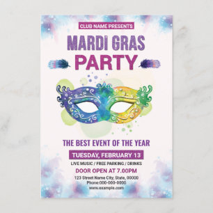 Invitación del partido Mardi Gras