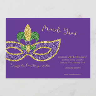 Invitación del partido Mardi Gras