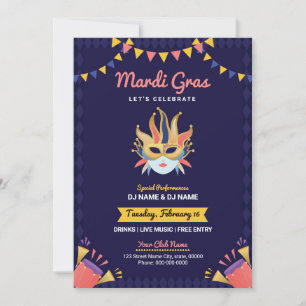 Invitación del partido Mardi Gras