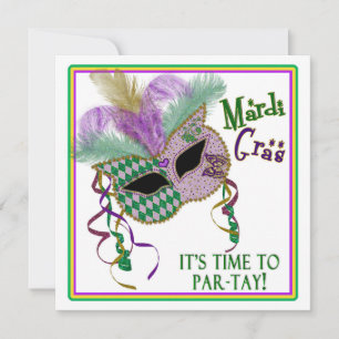 INVITACIÓN DEL PARTIDO MARDI GRAS - MÁSCARA - PLAZ