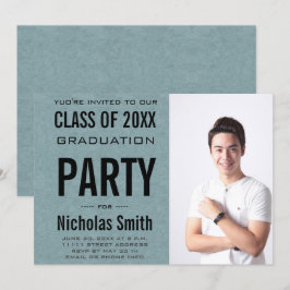 INVITACIÓN DEL PARTIDO MODERNO DE GRADUACIÓN AZUL 