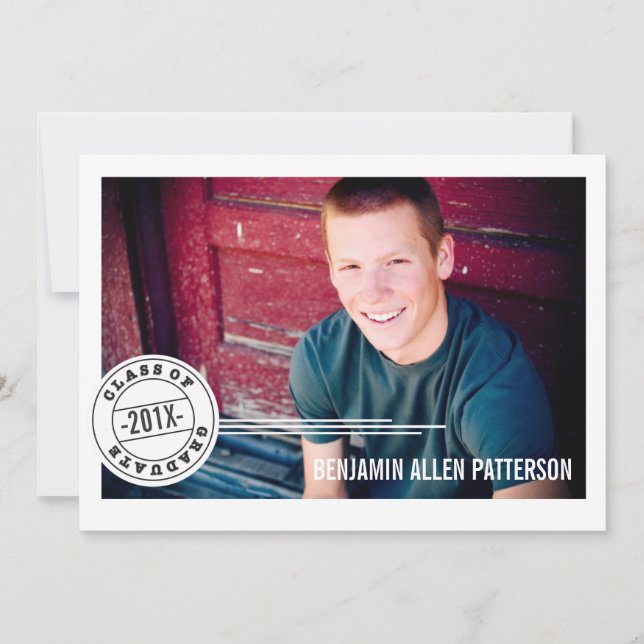 Invitación del partido moderno de graduación fotog (Anverso)