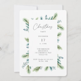 Invitación del partido navidad Boho Spruce y Fir