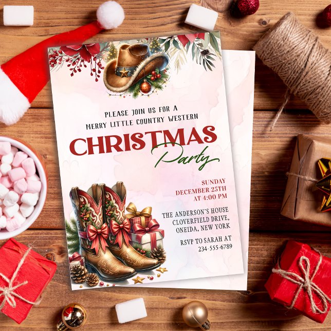 Invitación del partido Navidad Cowboy Boots en Occ (Subido por el creador)