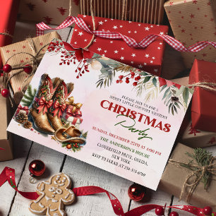 Invitación del partido Navidad Cowboy Boots en Occ
